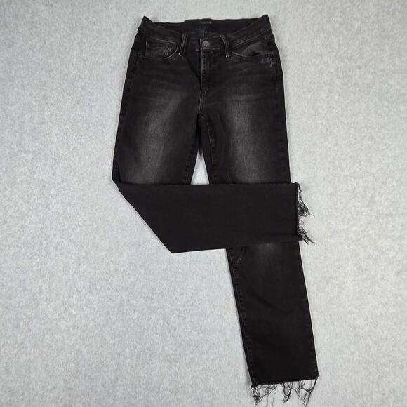 Joe's Jeans Women's Size 27 Merletta Mid Rise Black Frayed Hem - Picture 1 of 16